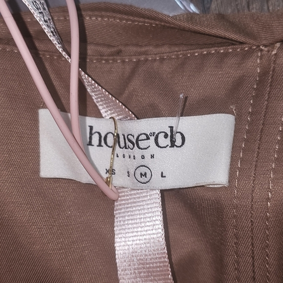 House Of CB Womens Dress Sz M Indra Mocha Off Shoulder Mini,Party,Dance Ruched - Picture 13 of 15